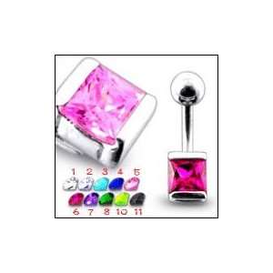  Jeweled Non Moving Belly Ring Body Jewelry: Jewelry
