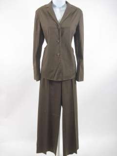JIL SANDER Olive Green Blouse Pants Suit Outfit Sz 38  