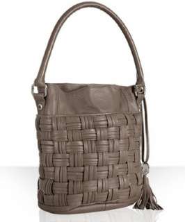 Vince Camuto elephant grey woven leather shoulder bag   up to 