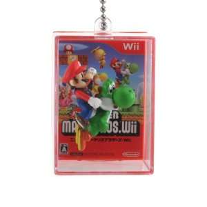 com New Super Mario Bros Wii Spring Shadow Box 1.75 Keychain   Mario 