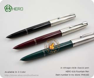 Lot 3 HERO 616 Doctor Jumbo Fountain Pen Classic Series  