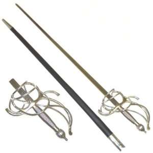  Medieval Rapier Sword with Custom Hard Scabbard 45 