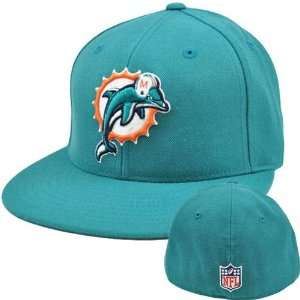 NFL Miami Dolphins Teal Flat Bill Fitted 6 7/8 Wool Youth Kids Hat Cap 