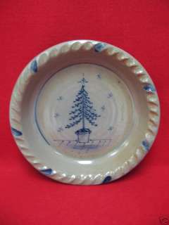 Rowe Pottery  9  Pie Plate Potted Pine Pattern  