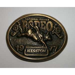 1977 Hesston National Finals Rodeo Belt Buckle    Bull Riding    Never 