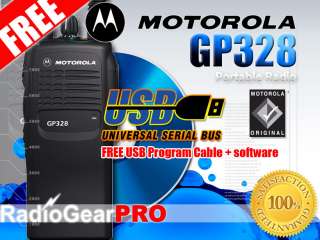 Motorola GP328 Radio UHF 403 470Mhz GP 328 + USB Cable  