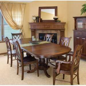   Pedestal Dining Table by Conrad Grebel   Solid Oak   Antique Brown