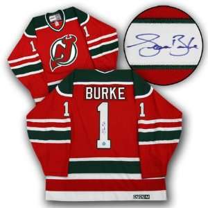   BURKE New Jersey Devils SIGNED 80s Vintage Jersey Sports Collectibles