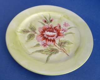 Rose Bouquet Salad Plate Green Red Rose China 8 2pc  