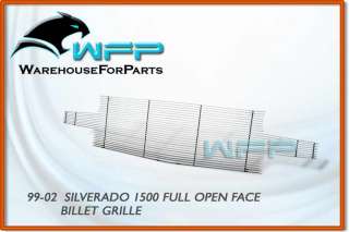   02 Chevy Silverado 1500 Full Open Face Replacement Billet Grille Grill