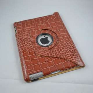 NEW Reptile Faux Leather Rotating Stand Smart Cover Case For iPad 2 