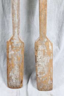 L528 ANTIQUE LOT 2 PCs WOODEN ROWING OARS BOATING DISPLAY  