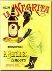 french advertising sign dark rum negrita liquor  