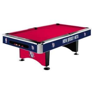    New Jersey Nets Team Logo 8 Foot Pool Table: Sports & Outdoors