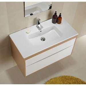  Smile Porcelain Bathroom Sink Top with Overflow in White 