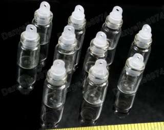 10 x MINI empty GLASS BOTTLES vial CHARM PENDANT  