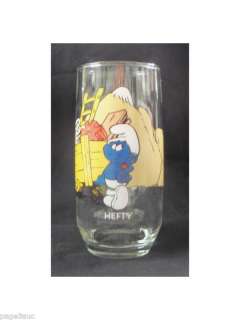 Peyo The Smurfs Hefty Smurf 1982 Drinking Glass Hardees  