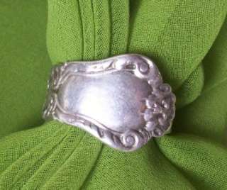   Vintage Artisan .925 Sterling Silver Spoon Ring Shabby Chic Look