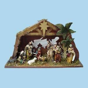  9 Piece Lighted Religious Christmas Nativity Figure Set 