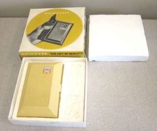   16 BILLFOLD STYLE Vintage Transistor Radio   TAN CASE +BOX  