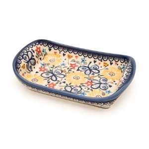  Polish Pottery Butterfly Small Rectangular Serving Dish 