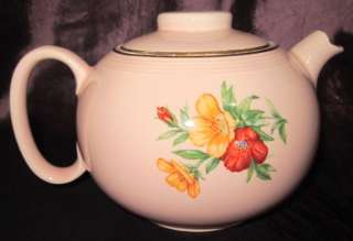 GEORGE Pink Floral/Gold 37oz Tea Pot #176A  