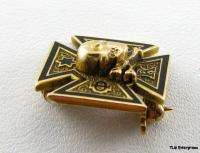 PHI KAPPA SIGMA   fraternity 14k Gold Skull Cross PIN  