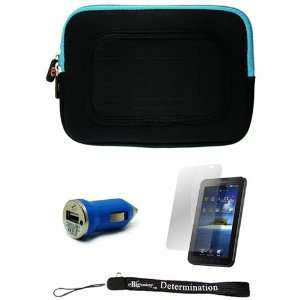 Blue/Black Sleeve with Interior Fur Padding for Samsung Galaxy Tablet 