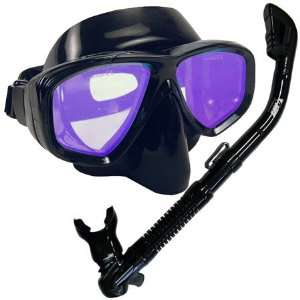  Scuba Dive DRY Snorkel PURGE Mask w/ COLOR CORRECTION Lenses Gear 