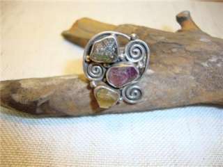 TOURMALINE WATERMELON WINSOME STERLING SILVER RING  