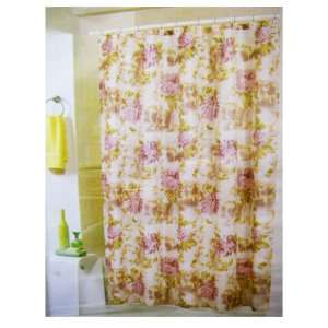  Shower Curtain   Spring Classic Beige Floral Fabric Shower Curtain 