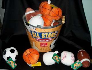 Gund All Star Sound Toy NWT PLUSH BASEBALL.BASKETBALL,FOOTBALL.SOCCER 
