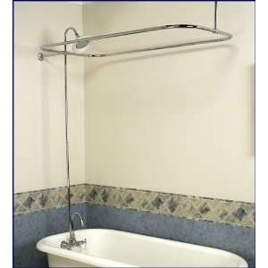   Shower Set for Clawfoot Tub   Gooseneck Faucet, Riser, and Shower Rod