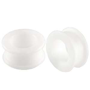 15/16G 15/16 gauge 24mm   White Implant grade silicone Double Flared 
