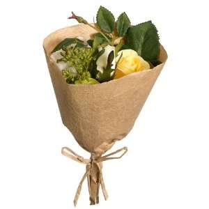  8 Rose Silk Flower Bouquet Bundle  Yellow/Cream (case of 