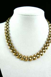 VINTAGE TRIFARI SIGNED GOLD TONE LINK CHAIN NECKLACE 14.5 $0 SH 