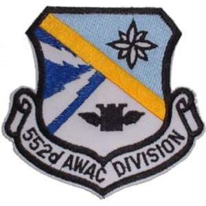  U.S. Air Force 552nd AWAC Division Patch 3 1/2 Patio 