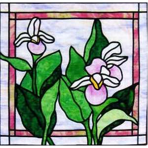  PT Stained Glass Lady Slipper Quilt Pattern by Bayou Patch Designs 