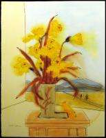 Babette Eddleston Original Watercolor Painting on Paper daffodils MAKE 