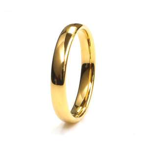   3MM Classic Tungsten Carbide Mens&Womens Wedding Band Ring Gold Plated