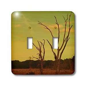 Florene Surrealism   Red Trees On Green Gold Sky   Light Switch Covers 