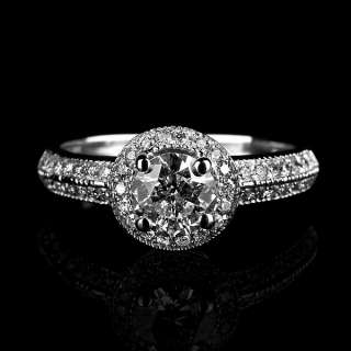   BRILLIANT REAL CERTIFIED DIAMOND ENGAGEMENT RING 14K WHITE GOLD  