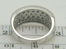 10K White Gold Wide Band .22ct Diamond Ring  