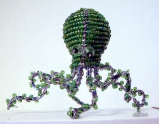 Octopus Wire & Glass Bead Mini Fish Sculpture Beadworx  