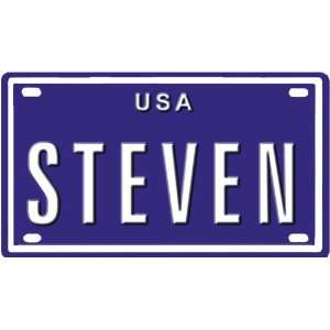 STEVEN USA MINI METAL EMBOSSED LICENSE PLATE NAME FOR BIKES, TRICYCLES 
