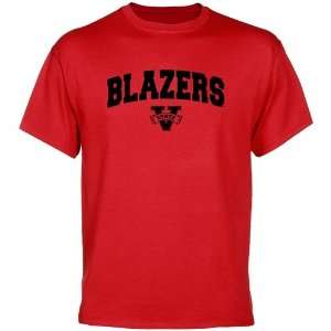  NCAA Valdosta State Blazers Red Logo Arch T shirt Sports 