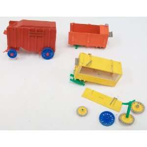   Set of 3 Custom Built Circus Wagons   Yellow, Orange & Red Automotive