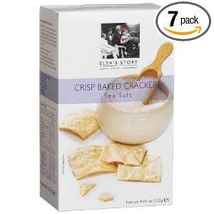 Elsas Story Crisp Baked Crackers, Sea Salt, 4.41 Ounce Boxes (Pack of 