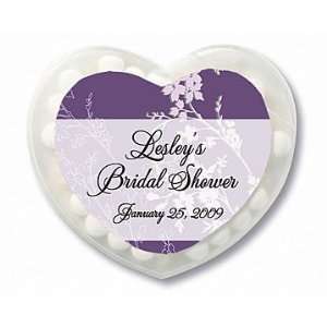 Wedding Favors Lavender Floral Design Personalized Heart Shaped Mint 